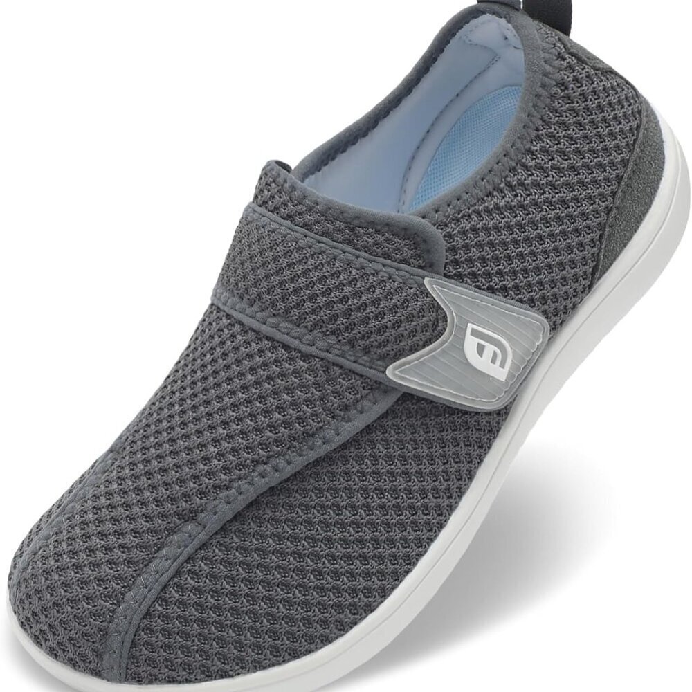 Diabetic Wide Walking Shoes Breathable Knit Zero Drop Non Slip for Men Women
